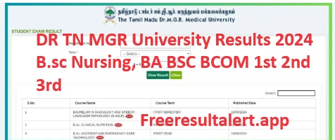 DR TN MGR University Results 2024