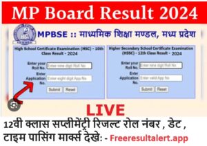 MP Board 12th Supplementary Result 2024