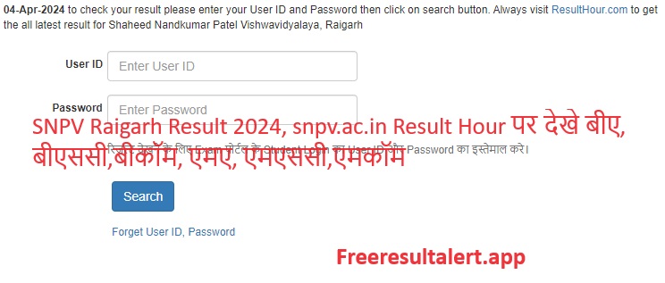 SNPV Raigarh Result 2024