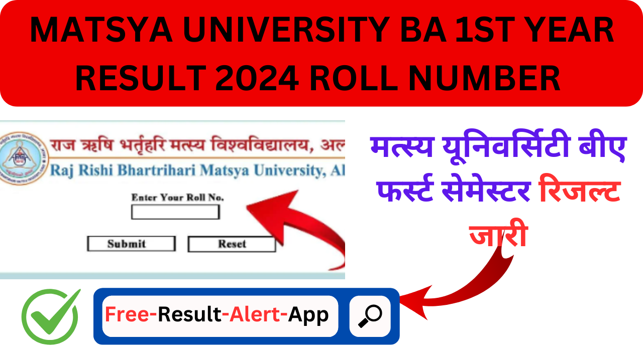 MATSYA UNIVERSITY BA 1ST YEAR RESULT 2024 ROLL NUMBER