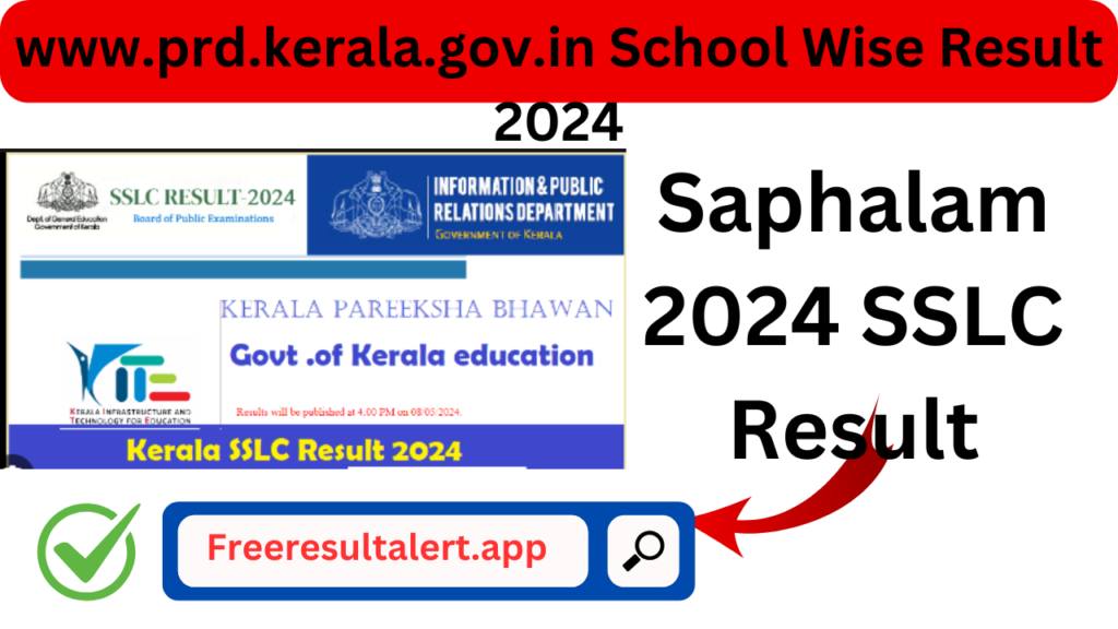 www.prd.kerala.gov.in School Wise Result 2024 , Saphalam 2024 SSLC Result